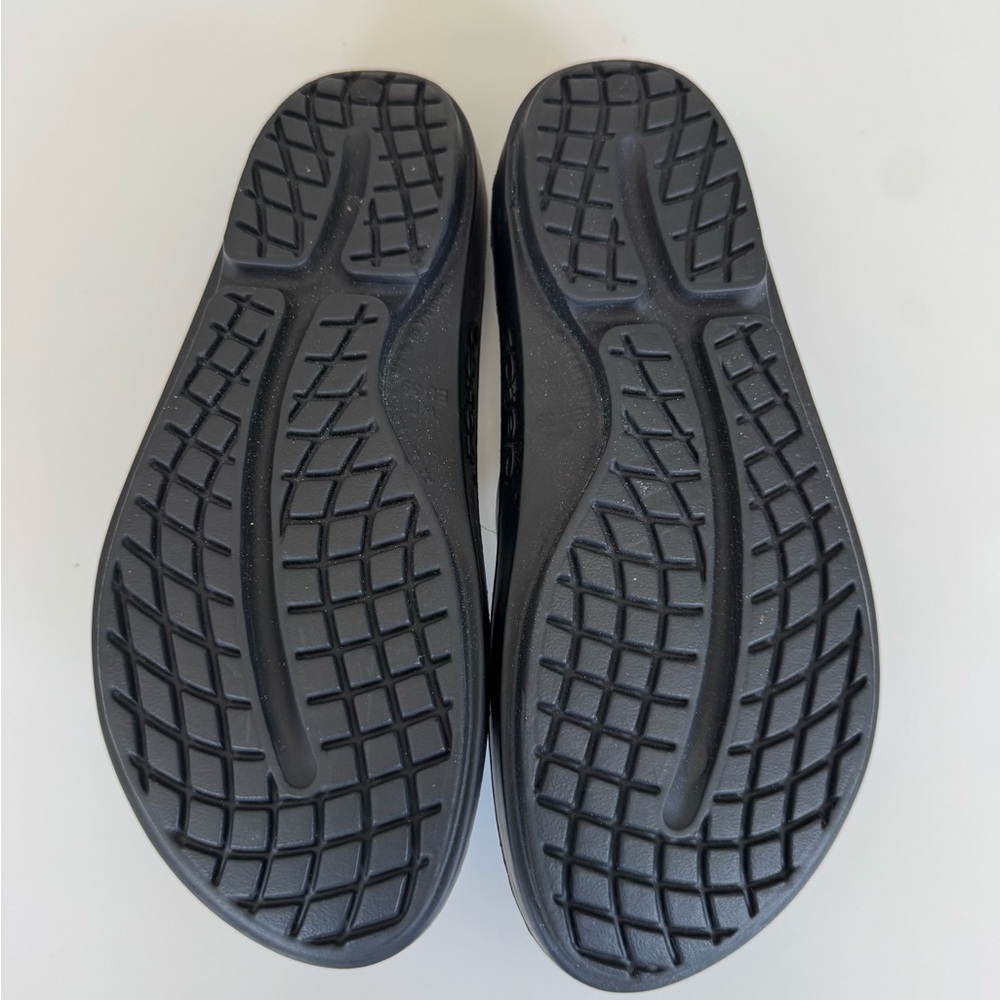 OOFOS Black and Silver Women's Sandals - Picture 3 of 4